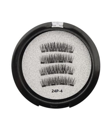 BIXUEJ Magnetic Eyelashes with 2 Pairs Artificial Fiber Magnets Magnetic with Eyelash Curler 24P-4