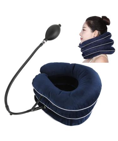 Inflatable break neck traction device adjustable effective and immediate neck support pillow - 3 layers of airbag 3 tubes design