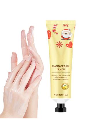 Byuexhp Organic hand cream 30 g hand lotion with lemon scent for care softening skin cream for home on the road work travel nights daily use all skin types