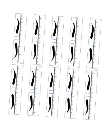 Outanaya 50pcs Eyebrow Positioning Ruler Eyebrow Ruler Sticker Brow Stencil Brow Template Tearable Pvc Suite 18.00X3.80X0.10CM Blue