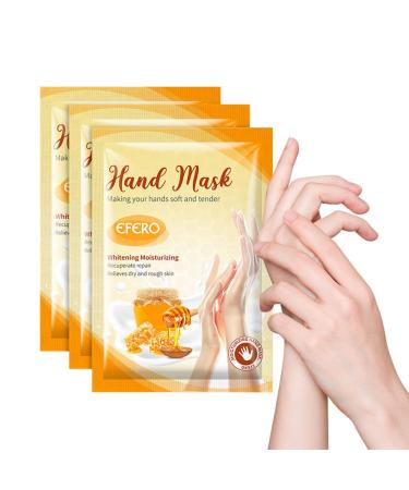 Hand mask 3 pairs of moisturizing gloves with honey hand mask gloves Hand care Hands Moisture gloves Handmask Moisture gloves for dry aging cracked hands 0.33 g (3 pack)