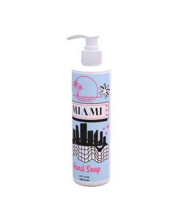 Hand Soap Miami City Map Design | Fresh Green Tea & Lemon Scent | 1 16 oz Pump Bottle | Travel-Inspired City Map Bathroom Decor & Souvenir Gift | Paraben-Free Made in USA