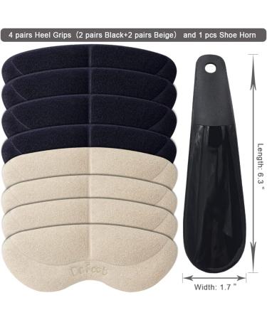 Dr. Foot Heel Grips - Self-Adhesive Cushion Inserts for Heel Pain & Blister Prevention in Apricot+Black - Men and Women - Buy Online on GoSupps.com