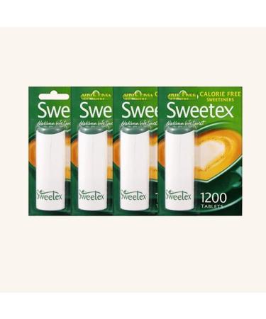 Sweetex Sugar Free Calorie Free Sweetener Tablets Convenient Pocket Size Dispenser Pack of 4 Total of 4800 Tablets - Buy Online on GoSupps.com