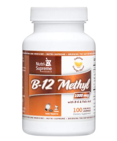 Nutri-Supreme Research Kosher B12 Lozenge (Methyl) W/ B6- Folic Acid and Biotin 100 Lozenges