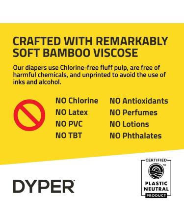 DYPER Bamboo Baby Diapers Size 4 - 144 Count | Eco-Friendly & Hypoallergenic Diaper Alternative for Sensitive Skin - Buy Online on GoSupps.com