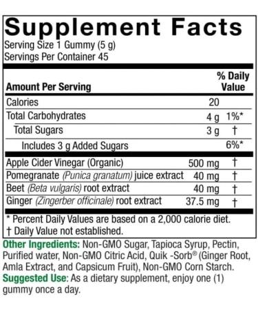 4712 Duke Drive Naturals Answer Apple Cider Vinegar 500 mg Alcohol Free Vegan 45 Gummies - Buy Online on GoSupps.com