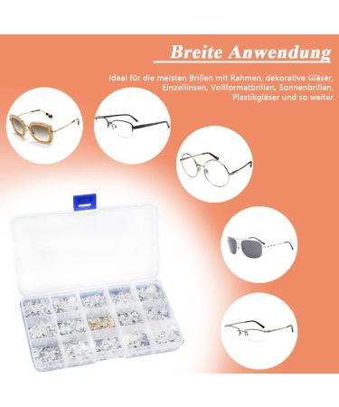 Mesee 150 Pairs Glasses Nose Pads Set | Soft PVC Slide-Resistant Pads for Glasses & Sunglasses | Complete Glasses Repair Kit with 15 Sizes & Screw System - Buy Online on GoSupps.com