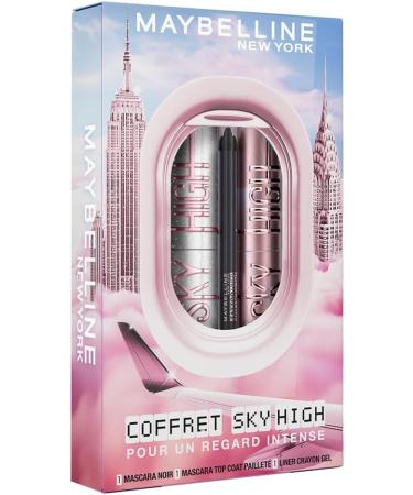Maybelline New York - Intense Eye Set - Gel Pencil Liner + Very Black Mascara + Glitter Top Coat Mascara - 3 products - Buy Online on GoSupps.com