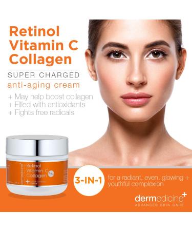 Vitamin C Retinol Collagen Cream | Anti-Aging Face Moisturizer | Pharmaceutical Grade Quality | Smooths, Plumps, & Brightens Skin | 2 oz - Buy Online on GoSupps.com