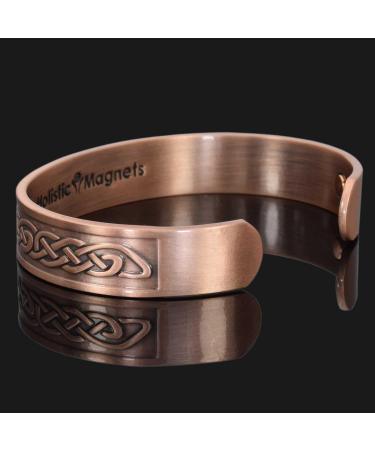 Copper Magnetic Bracelet Men Women Celtic Copper Bangle Cuff Magnetic Band Copper Magnetic Jewellery Holistic Neodymium Magnets-CEK (M: Wrist 16.5-19.5cm/6.5-7.7") - Buy Online on GoSupps.com