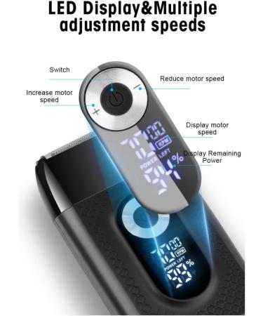 Men's Electric Shaver - LCD Mini Beard Trimmer for Face & Bald Head - Compact Razor for Sideburns & Hair Care - Buy Online on GoSupps.com