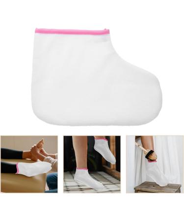Garneck Lot de 2 Paquet de Soin pour Pieds en Coton Cir Blanc Bord Rose pais et Chauffants pour Bain de Paraffine P dicure et Spa Doublure Protectrice R utilisable pour Soins - Buy Online on GoSupps.com