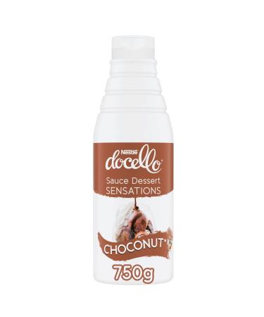 NESTL DOCELLO Sauce Sensation Choconut - Sauce Dessert Chocolat-Noisette - Cacao Certifi Rainforest Alliance - Aide la P tisserie Topping Nappage G teau Coulis - Bouteille Squeeze - 750g Chocolat-Noisette 750 ml (Lot de 1)