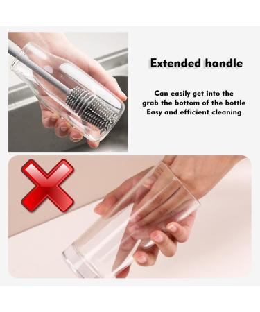3 PCS Silicone Bottle Cleaning Brushes - Long Handled Dish Brush for Bottles & Hydro Flask - Buy Online on GoSupps.com