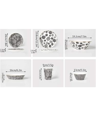 Dinner Plates Modern Creative Plates Set & Dishes Set Black and White Round Dinner Plate Sets Premium Quality Porcelain Dinnerware Set of 6 Plates Kitchenware - Buy Online on GoSupps.com