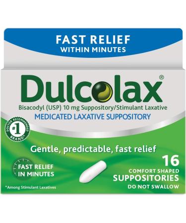 Dulcolax Suppositories 16 Each (Pack of 3)