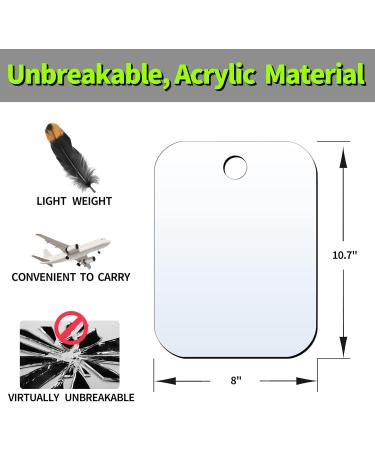 Unbreakable Fogless Shower Mirror for Shaving - Medium 2PCS 8x10 | Shatterproof, Portable, Fog Proof Makeup Mirror for Travel, Camping, and Bathroom - 2 Pack Handheld Mirrors - Buy Online on GoSupps.com