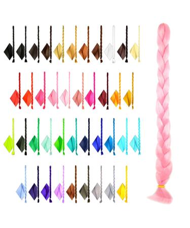 Mybraids 1-colored premium braid hair 2m long for rasta braids dreads crochet twist box braids cornrows artificial hair extensions braiding hairstyles (16-y light pink))