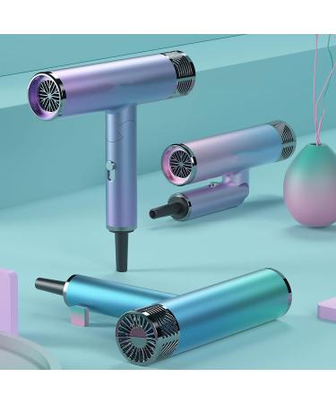 JIEBA Hair Dryer Hair Blower Electric Negative Ion Blow Dryer Mini Folding Lightweight Hair Blower Quiet Quick Hair Dryer Home Travel Portable Hair Blower Gradient T-Shaped Hair Dryer Purple 1800W - Buy Online on GoSupps.com