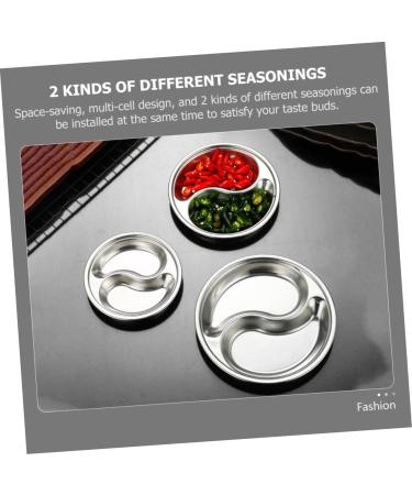 Milisten 4pcs Stainless Steel Saucer Japanese Salad Dressing Japanese Plates Stainless Steel Candy Dishes and Trays Mini Stainless Steel Mixing Bowls Condiment Saucer Lattice Snack Bowl 10.5X10.5CM Silver - Buy Online on GoSupps.com