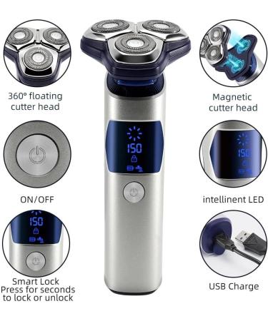 Rechargeable Electric Razor for Men | Intelligent Wet Dry Beard Trimmer & Shaver - Buy Online on GoSupps.com