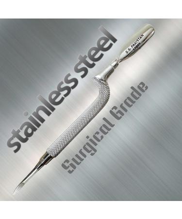 Comfort Hold Ergonomic Curved Cuticle Pusher Tool | Heavy Duty Double Ended Cleaner | Premium Pakistan Stainless Steel - Buy Online on GoSupps.com