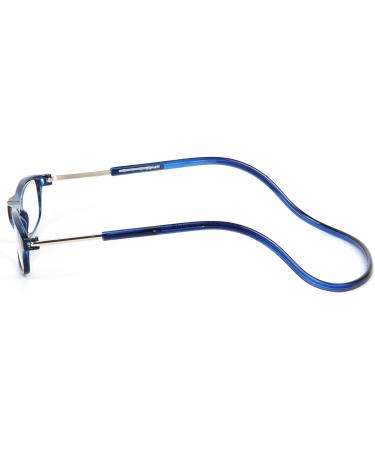 TBOC Pack: Reading Glasses for Men & Women - +3.50 Diopter Foldable with Magnetic Clip - 2 Units in Transparent & Blue Frame - Buy Online on GoSupps.com