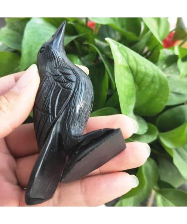 Natural Crystal Rough 1PC Crystals Animal Natural Obsidian Crystal Bird Corvus Black Obsidian Quartz Crow Gift Stones - Buy Online on GoSupps.com