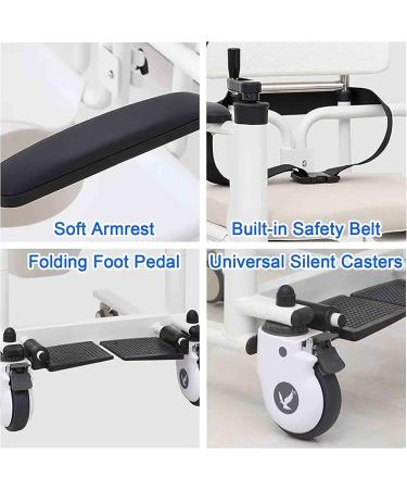 Patient Lift and Transfer Wheelchair Multifunctional 180 Split Design Patient Transfer Lift Transport Wheelchair with Cushion and Toilet - Buy Online on GoSupps.com