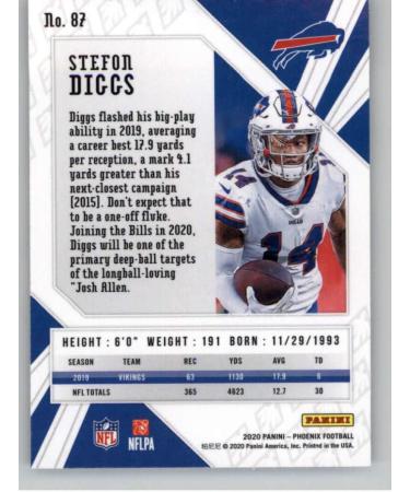 2020 Panini Phoenix Stefon Diggs Fire Burst Fanatics Exclusive Trading Card - Buffalo Bills NFL - Raw NM Condition - Buy Online on GoSupps.com