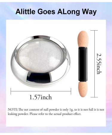  LEDSUUEI LEDSSUIP Chrome Powder 1g: White Chrome Powder for Mermaid Nails Mirror Effect DIY Glitter - Buy Online on GoSupps.com