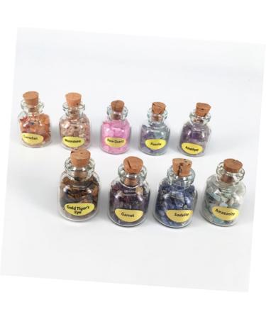 JECOMPRIS Chakra Healing Stones Crystal Gemstone Chips 18 Pcs Wishing Bottle Decorate Chakra Gemstone Beads Turquoise Crystal Stone As Shownx2pcs 9PCSx2pcs - Buy Online on GoSupps.com