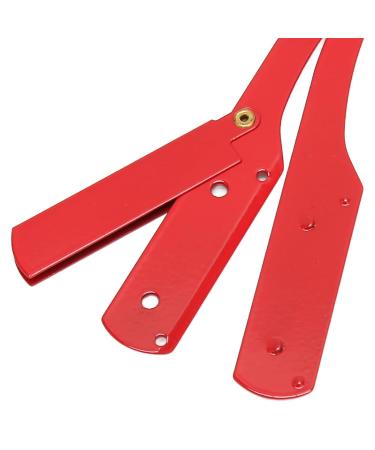 Professional Eller Barber Straight Edge Razor - Portable Manual Fold Alloy Hair Cutting Tool for Home Salon - Red (Blade Not Included) - Buy Online on GoSupps.com