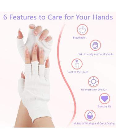 2 Pairs UV Protection Fingerless Gloves for Nails - UPF50+ Shield Gloves for Manicure Cycling & Car Rides - Buy Online on GoSupps.com