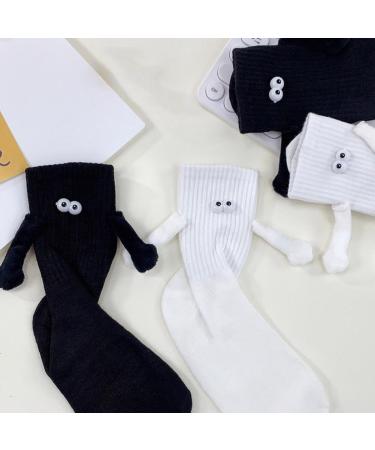 RJSQAQE Couple Holding Hands Magnetic 3D Doll Mid-Tube Socks | Unisex Funny Black Sock Onesize - Buy Online on GoSupps.com