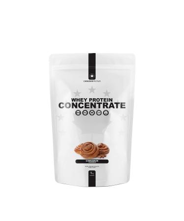 Canadian Protein Whey Concentrate 24g of Protein | 1 kg of Cinnabun Flavored Low Carb Keto Friendly Workout Recovery Drink | Protein Powder Rich in BCAA Amino Acids