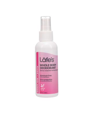 Lafe's Natural Deodorant | 4 Ounce Whole Body Non-Aerosol Deodorant Spray | Aluminum Paraben & Baking Soda Free | Beach Rose & Peony