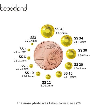 Beadsland 1440 Flat Back Rhinestones - Lemon Yellow Nail Crystals SS16 (3.8-4.0mm) for Nail Art - Buy Online on GoSupps.com