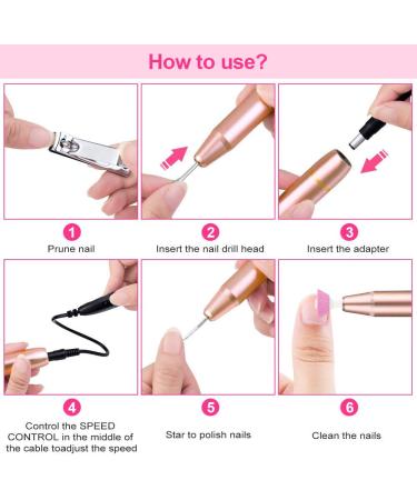 Buy 11-in-1 Electrical Nail File Set for Gel & Acrylic Nails - Professional Pedicure & Manicure Kit for Home & Studio - Gold Finish - Buy Online on GoSupps.com