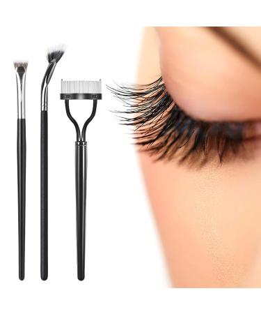 3PCS Mascara Fan Brush Set | INENK Eyelash Separator & Comb for Clump-Free Application | Perfect Eyebrow & Lash Tools for Natural Lift - Buy Online on GoSupps.com
