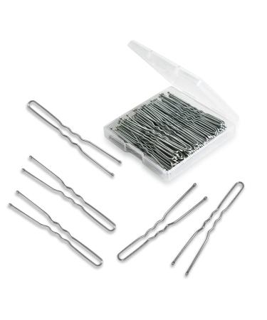 Invisible Wave Hairgrip U Shaped Hair Pins Kit - 100 PCS Large Heavy Duty Crinkled Hair Pins for Women - Perfect for Ballet Bun - Silver - Buy Online on GoSupps.com