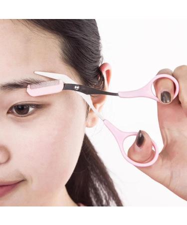 Jkapagzy Women's Eyebrow Trimming Scissors & Comb - Professional Brow Accessories for Perfect Eyebrows - Rose Color - Buy Online on GoSupps.com