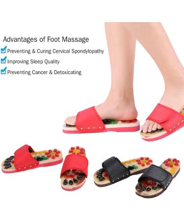 Verdant Touch Foot Massager Shoes - Red Health Care Massage Slippers for Improved Blood Circulation | Size 37 - Buy Online on GoSupps.com