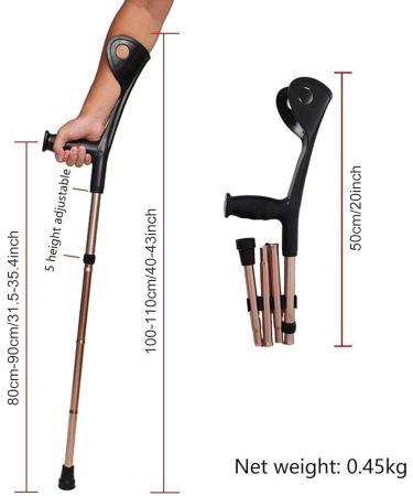 Lightweight Forearm Crutches for Adults Foldable Heavy Duty Ergonomic Brown Arm Crutches Forearm with Hand Grips for Elderly Disabled and Physically Impaired (2 Units) - Buy Online on GoSupps.com