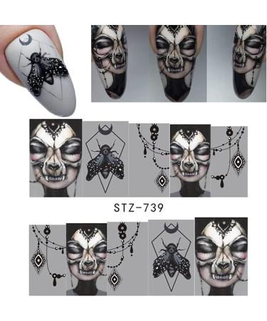 Halloween Nail Art Stickers Decals DIY Self-Adhesive Nail Sticker Decals Nail Art Tips Stencil Nail Decorations for Halloween Party Include Pumpkin/Bat/Ghost/Witch etc(25 Sheets) - Buy Online on GoSupps.com