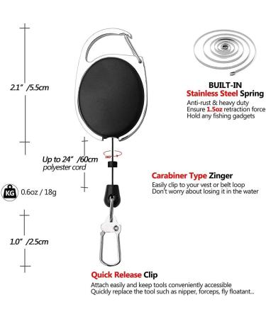 6PCS HiBD Fishing Zinger Retractors with 360 Rotation Buckle - Ideal for Fishing, Climbing, Hiking & Outdoor Sports - Buy Online on GoSupps.com