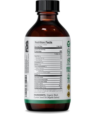 Mother Nature Organics Black Seed Oil - Organic Cold-Pressed Cumin Nigella Sativa for Immunity, Digestion, Joint Health, Hair & Skin - 8 oz. Extra Virgin, Gluten-Free, Non-GMO & Vegan with Omega 3, 6, 9 - Buy Online on GoSupps.com