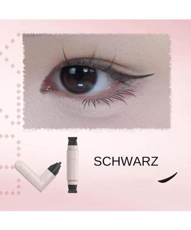 Zunishaone Eyeliner Stamp Eyeliner Stamp Eye Stencil Double Sided Waterproof Beautiful Liner Pencil Stamp Durable Makeup Tool for Eyebrow Shaping Black - Buy Online on GoSupps.com
