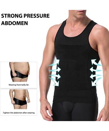 Aptoco Men's Compression Shirt Body Shaper Gynecomastia Undershirt - Black Medium - Buy Online on GoSupps.com